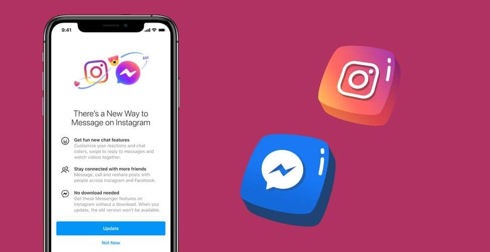 كيف يمكنك مراسلة أصدقائك في فيسبوك من تطبيق إنستاجرام؟ 1 merging messenger with instagram dms