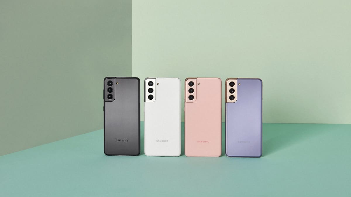 مقارنة بين هواتف Galaxy S21 و Galaxy S21 Plus و Galaxy S21 Ultra 1 Galaxy S21 violet pink gray white